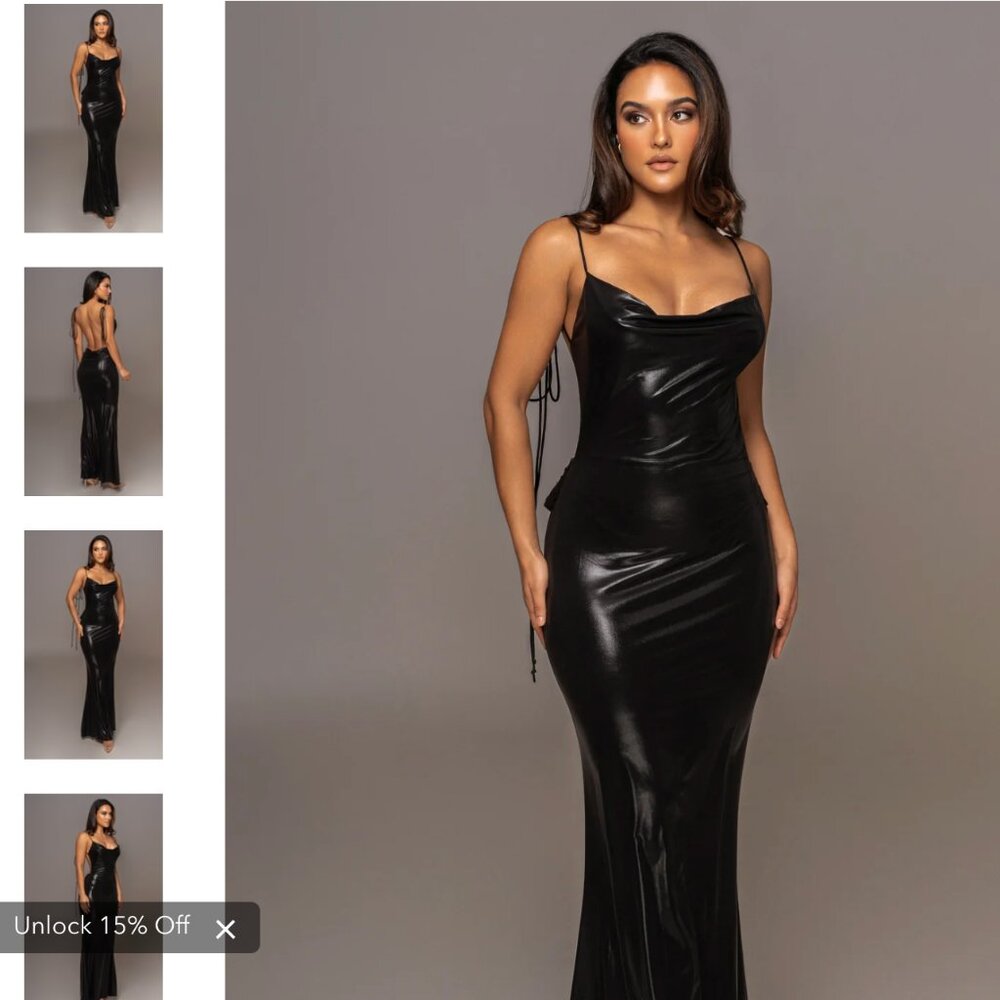 BLACK HEART OF GOLD MAXI DRESS (JLUXLABEL)